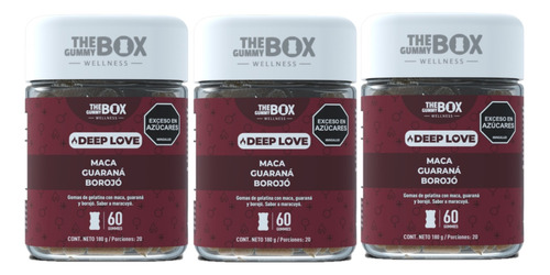 The Gummy Box Deep Love Maca+ Guaraná + Borojo X 3 Uds