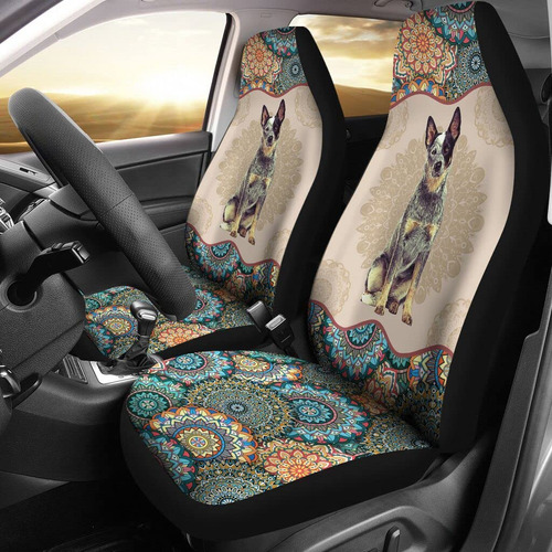 Funda Asiento Delantero Coche Estilo Mandala Para Perro Blue