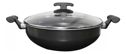 Caçarola Wok Com Tampa Fort-lar 28cm Ref.5175 Preto