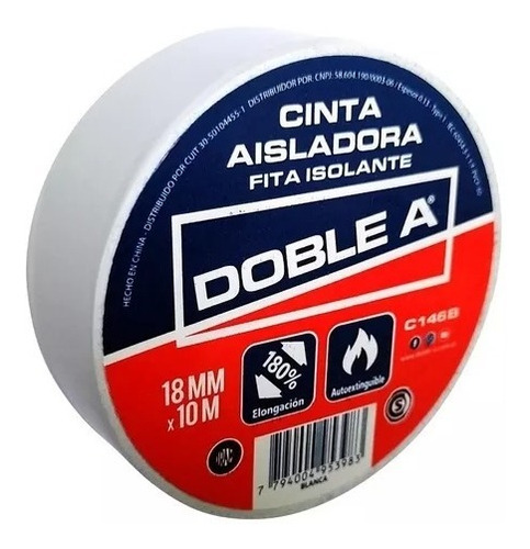 Cinta Aisladora Doble A 18mm X10m 