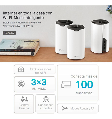 Sistema Wifi Mesh Ac1900 Gigabit, Tp-link Deco S7 (3-pack)