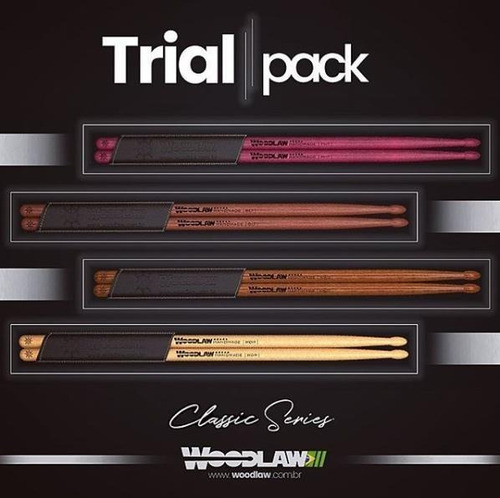 Kit C/ 4 Baquetas Classic Series Woodlaw I Trial-pack