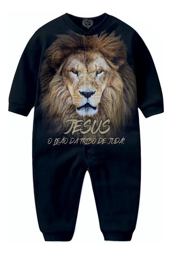 Macacão Pijama Leão De Judá Infantil Jesus Gospel  Jd