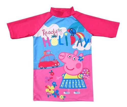 Remera De Playa Infantil Con Protección Uv Peppa Pig Ub