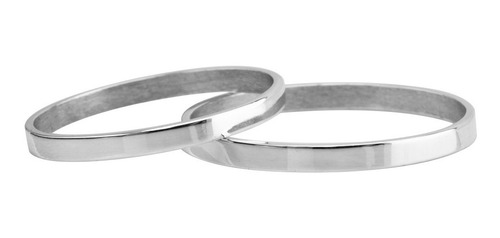 Par Alianzas Cinta 2 Mm Plata 925 Boda Compromiso Novios