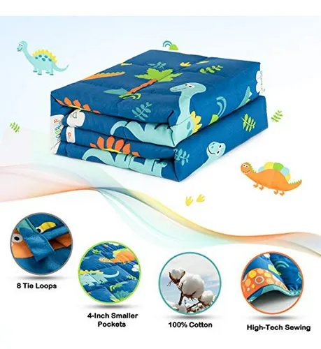 Manta Ponderada Silvio Kids, 10 Lbs, 41 X 60 Pulgadas, Algod