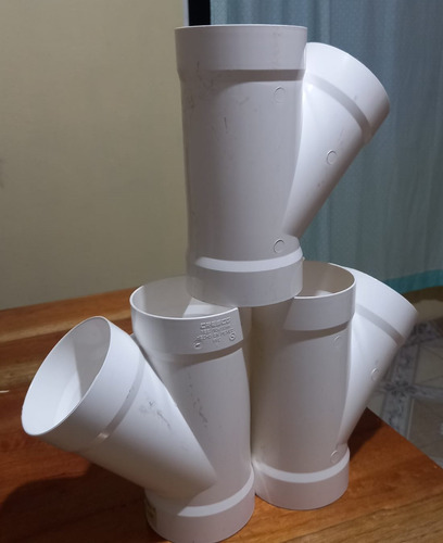 Yee Pvc Sanitario 4 X 4 Cementar, A 45 Grados, 3 Piezas