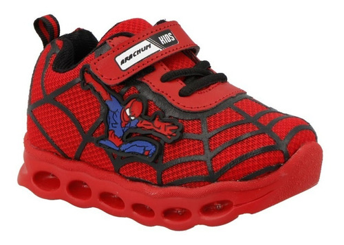 Tenis Space Boys 20  Hombre Araña Spiderman Luces T. 18-21.5