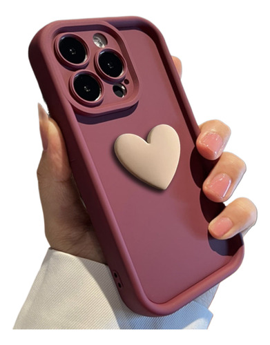 Funda De Silicona De Lujo Con Corazón 3d For iPhone New