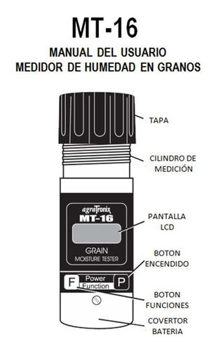 Imagen 4 de 4 de Medidor Portatil De Humedad De Granos Agratronix Mt-16