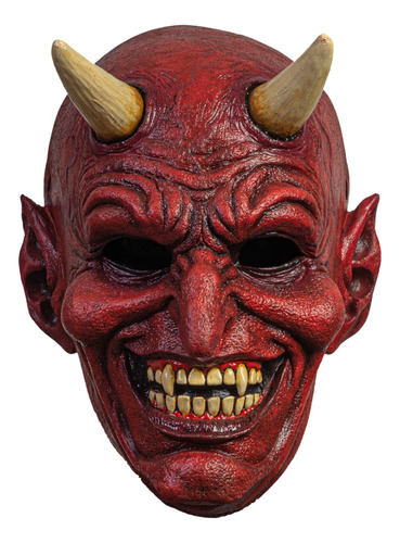 Máscara Diablo Demonio Lucifer Disfraz Halloween Terror Color Rojo