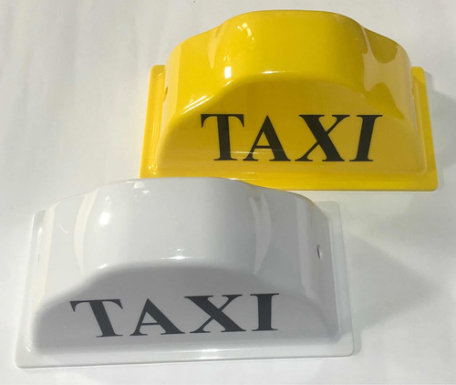 Avisos De Taxi Mini Y Medianos Blancos Y Amarillos