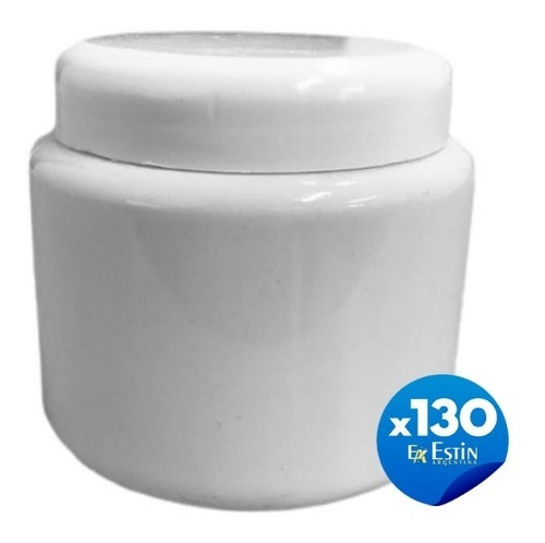 Envase Potes 250 Cc Redondo Blanco Pvc X 130 Unid.