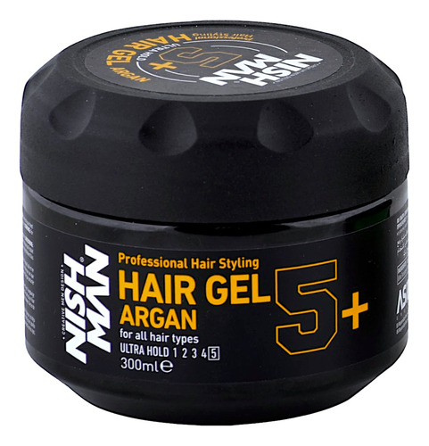 Hair Styling Gel Argan Cabello 5+ Extra Fuerte 300ml Nishman