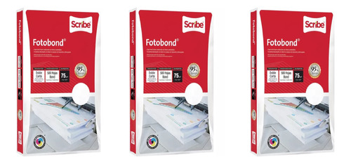 3 Paquetes Papel Bond Blanco Doble Carta 75 Grs Con 500 Hjs 