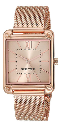 Nine West Reloj De Pulsera De Malla Para Mujer, Oro Rosa, Mo