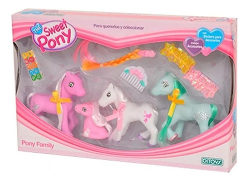 The Sweet Pony Family X4 C/stickers Y Accesorios Cod 400