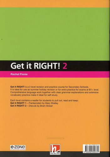 Get It Right ! 2 - Book W/e-zone (update), De Finnie Rachel. Editorial Helbling Languages, Tapa Blanda En Inglés, 2019