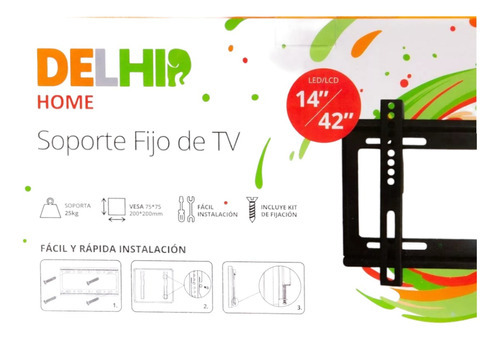 Soporte Fijo Tv 14 A 42 Pulgadas Color Negro