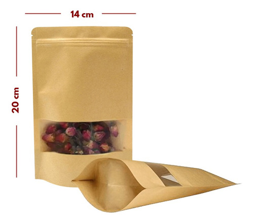 Bolsa Doypack Kraft Con Ventana # 3