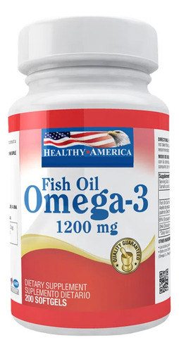 Omega 3 Fish Oil 1200mg 200softgels Epa Dha Healthy America