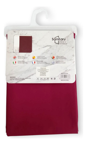 Cortina Para Baño Color Vino De Plástico 1 Pieza 180 X 180cm