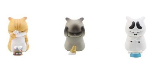 Figura Gato Coleccionable X3 - Gatito Enojado Con Accesorios