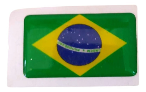 Stiker Bandera Brasil 3d Resina Dome