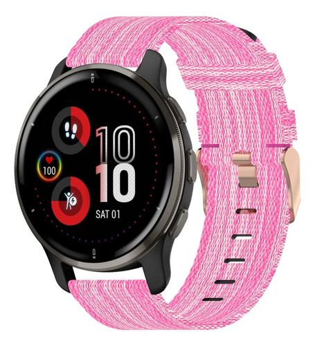 Correa De Reloj Tejida De Nylon Para Garmin Venu 2 Plus