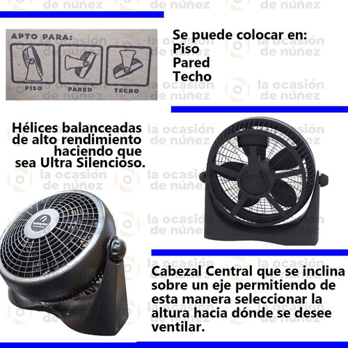 Ventilador Turbo 16 Electrico Pared Piso Techo 5 Aspas