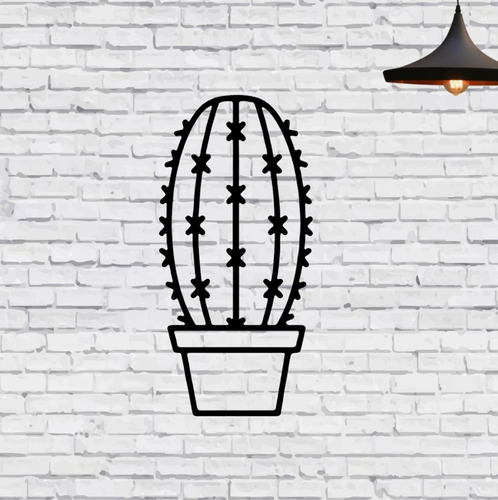 Cuadro Cactus2 Calado En Madera Y Pintado 82 X 40 Cmts.