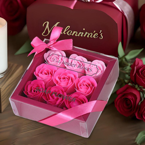 2 Juego De Jabón Con Flores De Rosas En Caja De Regalo