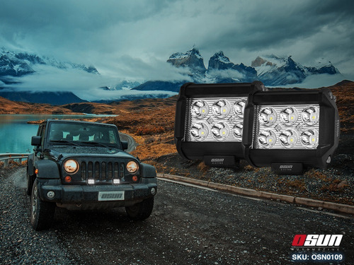 Imagen 6 de 9 de 2 Faros Osun® De 6 Led Alta Intensidad 100% Metal+bases Para Jeep/motos/autos/grúas/montacargas Universales Consumo 18w