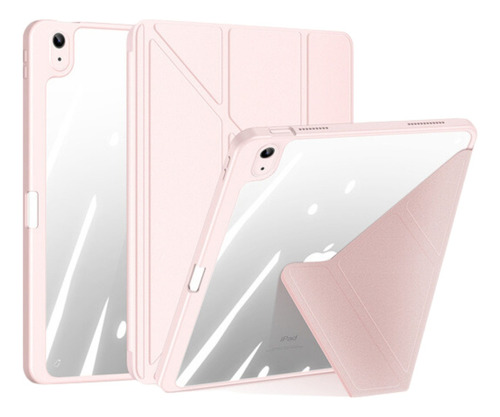 Capa Case Para iPad Air 5 Transparente Magnética Destaca Dux Cor Rosa-claro