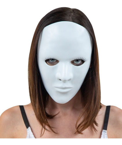 Imagen 1 de 1 de Máscara Sin Expresión Para Mujer Máscara Blanca Plástico 