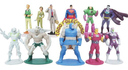 Set Por 11 Mini Figuras De Superheroes Y Villanos De Dc