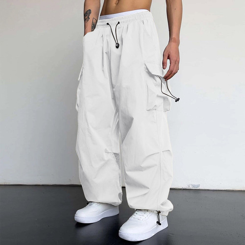 Pantalones Para Hombre Con Cintura Elástica Con Cordón Y Bol
