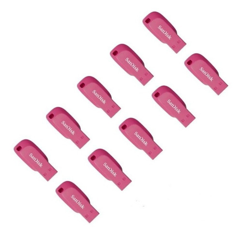 Paquete 10 Pzas Usb 16gb Sandisk 2.0 Sdcz50-016g-b35 /k Color Rosa