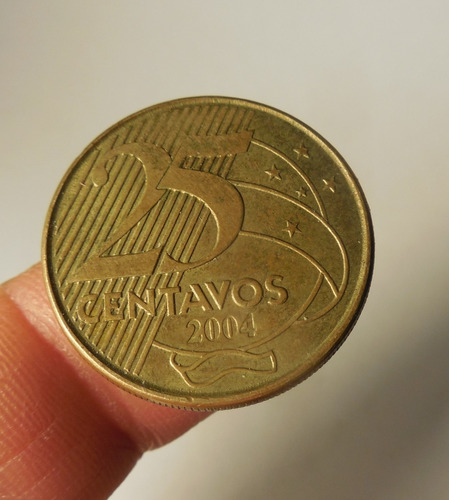Moneda 25 Centavos, Brasil, 2004.