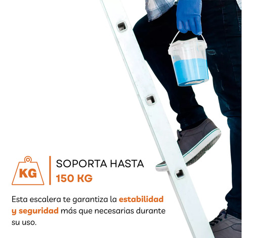 Escalera Articulada Aluminio 4x3 Carga 150 Kg 12 Escalones Plateado
