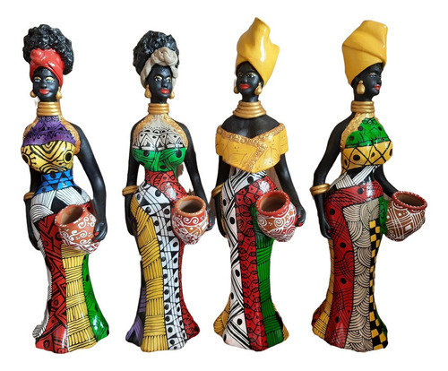 Imagem 6 de 6 de Boneca Africana Colorida Vaso Na Cabeça Artesanato Caruaru