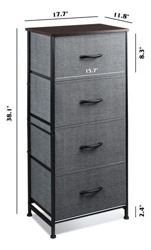 Cómoda Cajonera De Estilo Sencillo Con Cuatro Cajone Moderno