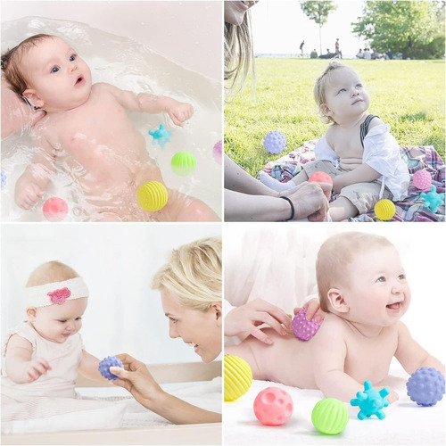Set 12 Pelotas De Bebé Sensoriales Cubos Didácticos