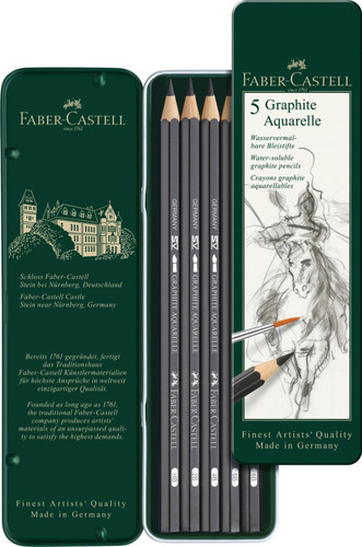 Lapices Faber-castell De Grafito Acuarelable X5