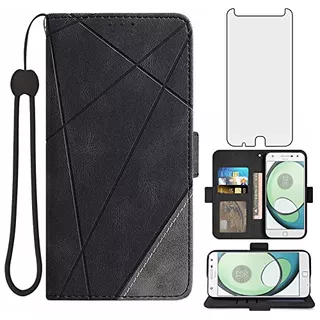 Asuwish Compatible With Moto Z Play Wallet Case And Tempered