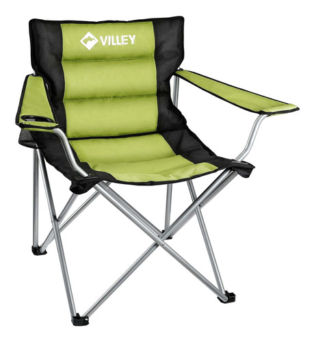 Villey Silla Campamento Plegable Acolchada Alto Portatil