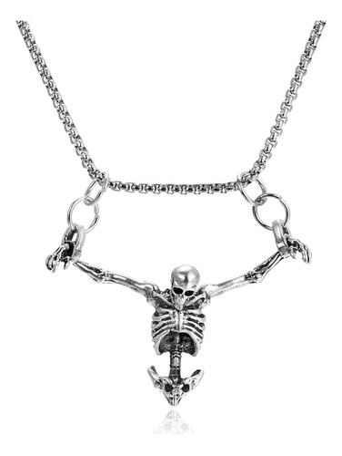 Cjiayujew Collar De Calavera De Esqueleto Punk Para Hombres 