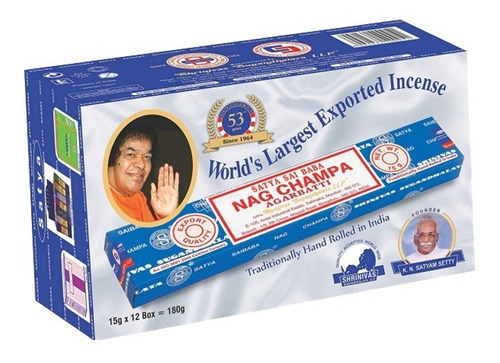 Incienso Satya Nag Champa 12 Piezas