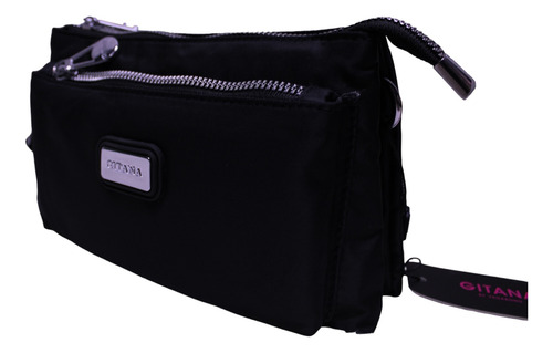 Bonita Mariconera Crossbody De Tela Con Cierres Metálicos
