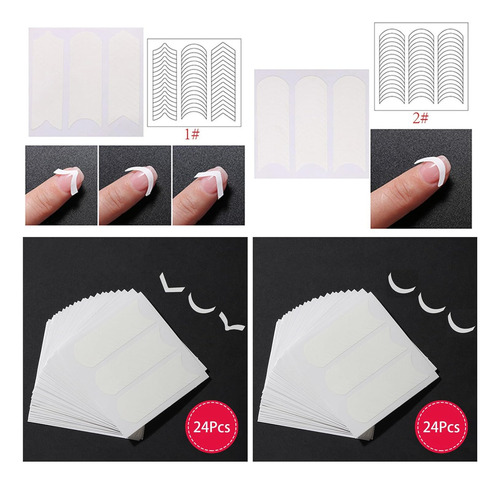 1248 Piezas De Pegatinas De Uñas De Punta Francesa Kit De Ma